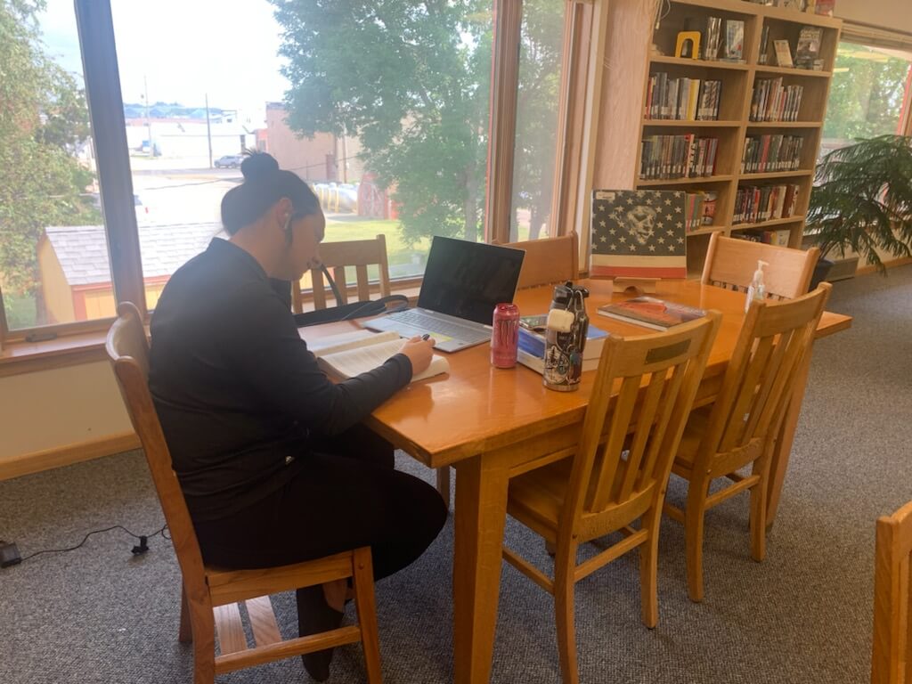 Woman Working in Tripp County Library